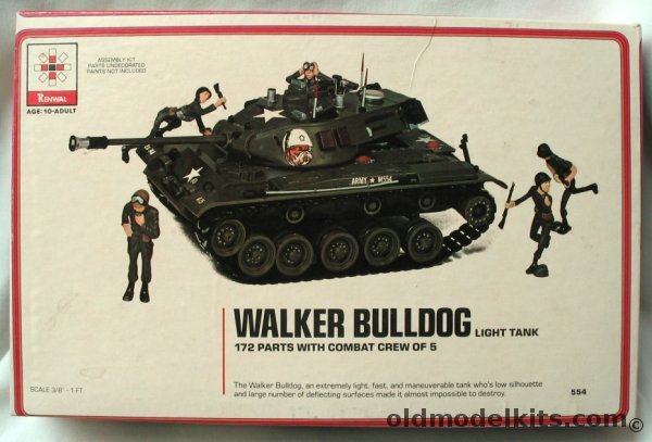 Renwal 1/32 Walker Bulldog Light Tank and Combat Crew, 554 plastic model kit